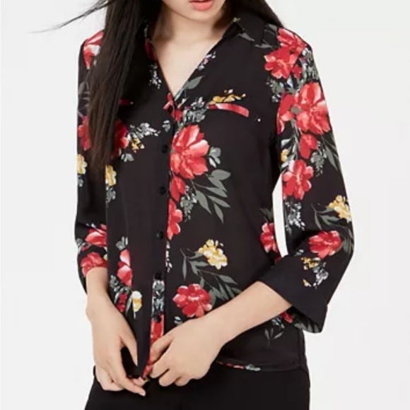 BCX Tops - 🎀3/$23🎀 BCX | Floral Button-Front Blouse NWOT